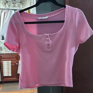 💕Lush Lush Pink Ribbed Crop Top💕